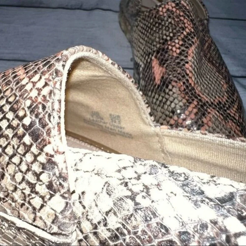 SAM Edelman Khloe Espadrille Snake Print Slip On Flat Size 9.5